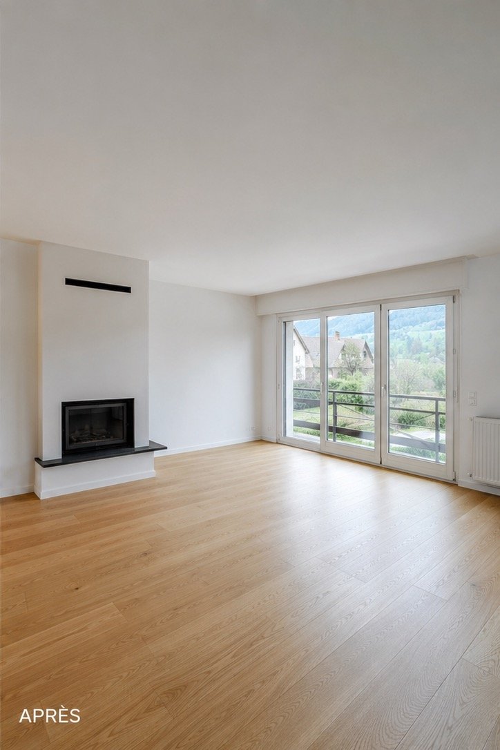 Salon rénové à Fribourg — après travaux